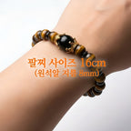 타이거아이 행운석 · 중앙 블랙 오닉스 포인트 팔찌 8mm