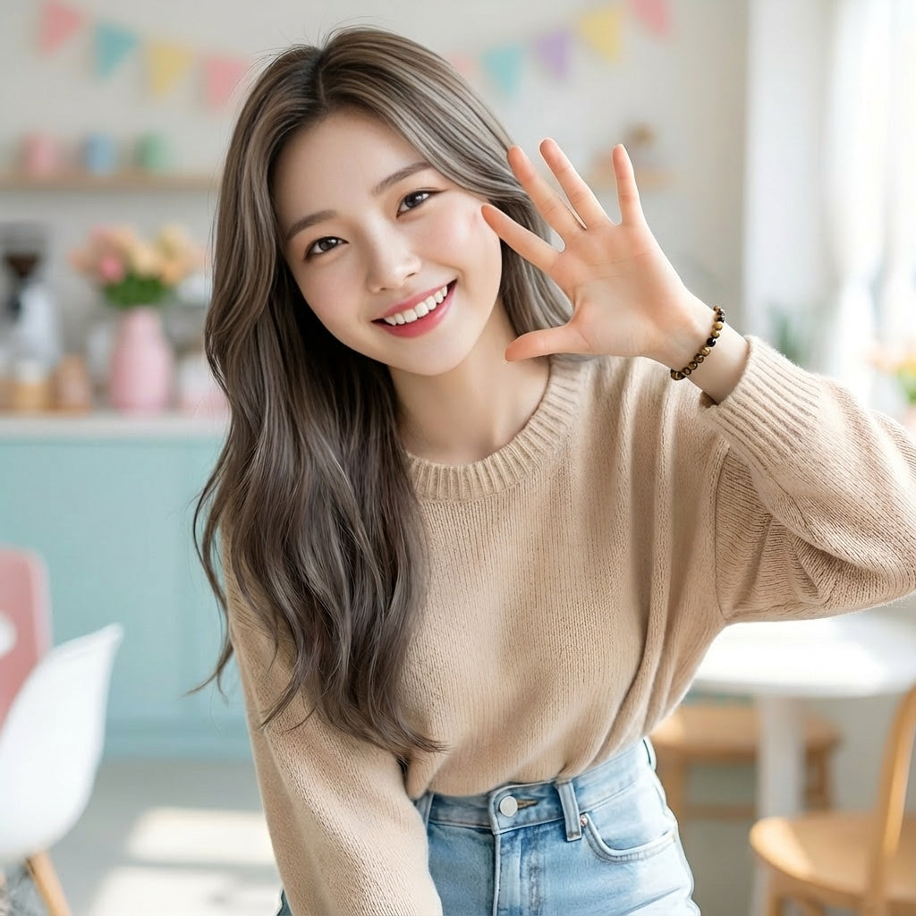 타이거아이 행운석 · 중앙 블랙 오닉스 포인트 팔찌 8mm